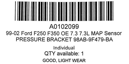 99-02 Ford F250 F350 OE 7.3 7.3L Map Sensor Pressure Bracket 98AB-9F479-BA