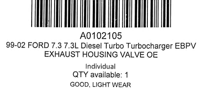 99-02 Ford 7.3 7.3L Diesel Turbo Turbocharger EBPV Exhaust Housing Valve OE