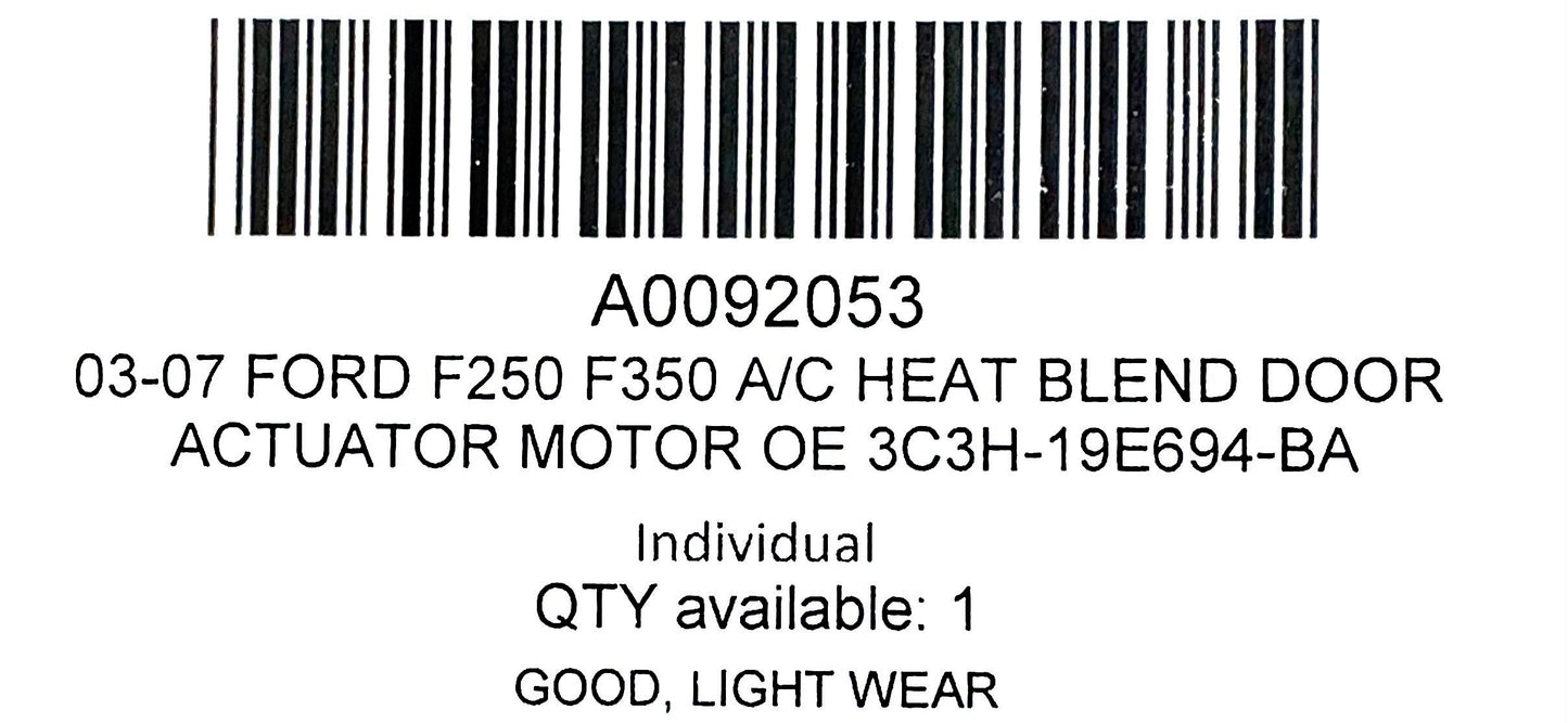 03-07 Ford F250 F350 A/C Heat Blend Door Actuator Motor OE 3C3H-19E694-BA