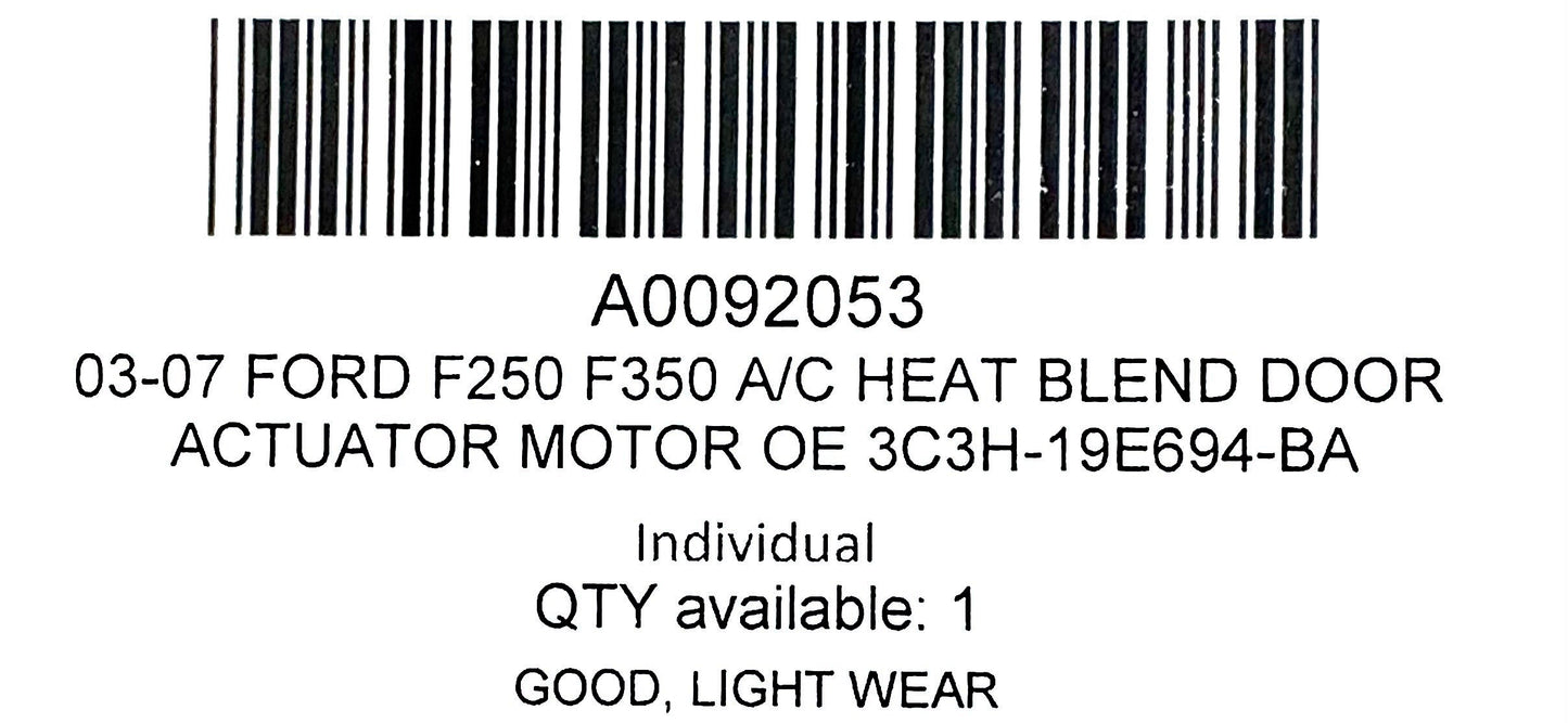 99-07 Ford F250 F350 A/C Heat Blend Door Actuator Motor OE 3C3H-19E694-BA