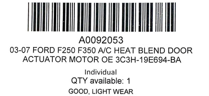 03-07 Ford F250 F350 A/C Heat Blend Door Actuator Motor OE 3C3H-19E694-BA
