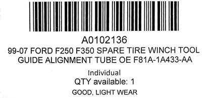 99-07 Ford F250 F350 Spare Tire Winch Tool Guide Alignment Tube OE F81A-1A433-AA