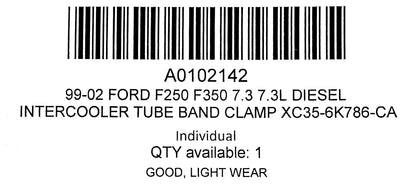 99-02 Ford F250 F350 7.3 7.3L Diesel Intercooler Tube Band Clamp XC35-6K786-CA