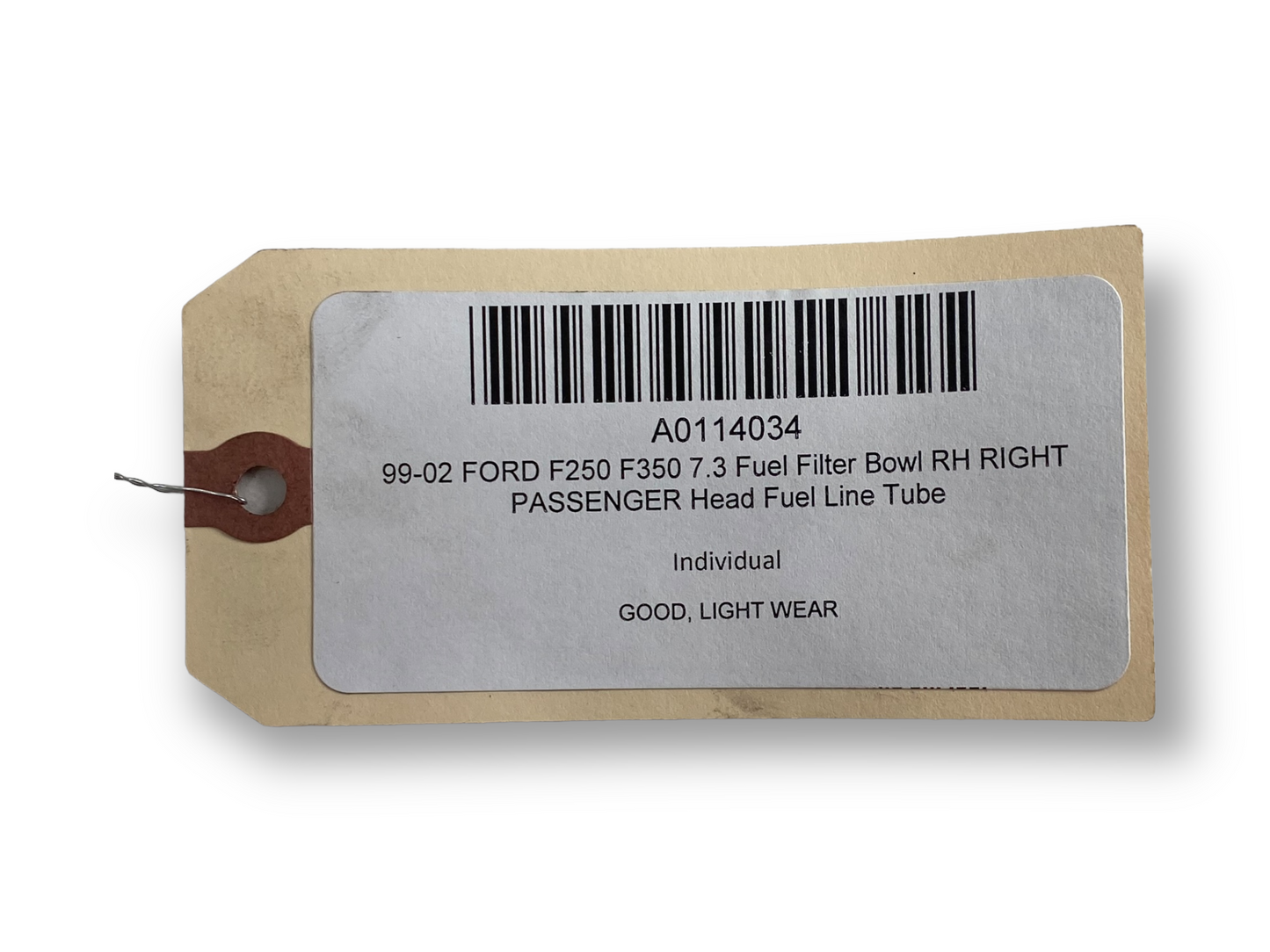 99-02 Ford F250 F350 7.3 Fuel Filter Bowl RH Right Passenger Head Fuel Line Tube