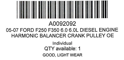 05-07 Ford F250 F350 6.0 6.0L Diesel Engine Harmonic Balancer Crank Pulley OE