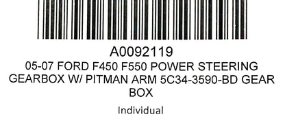05-07 Ford F450 F550 Power Steering Gearbox W/ Pitman Arm Gear Box 5C34-3590-BD