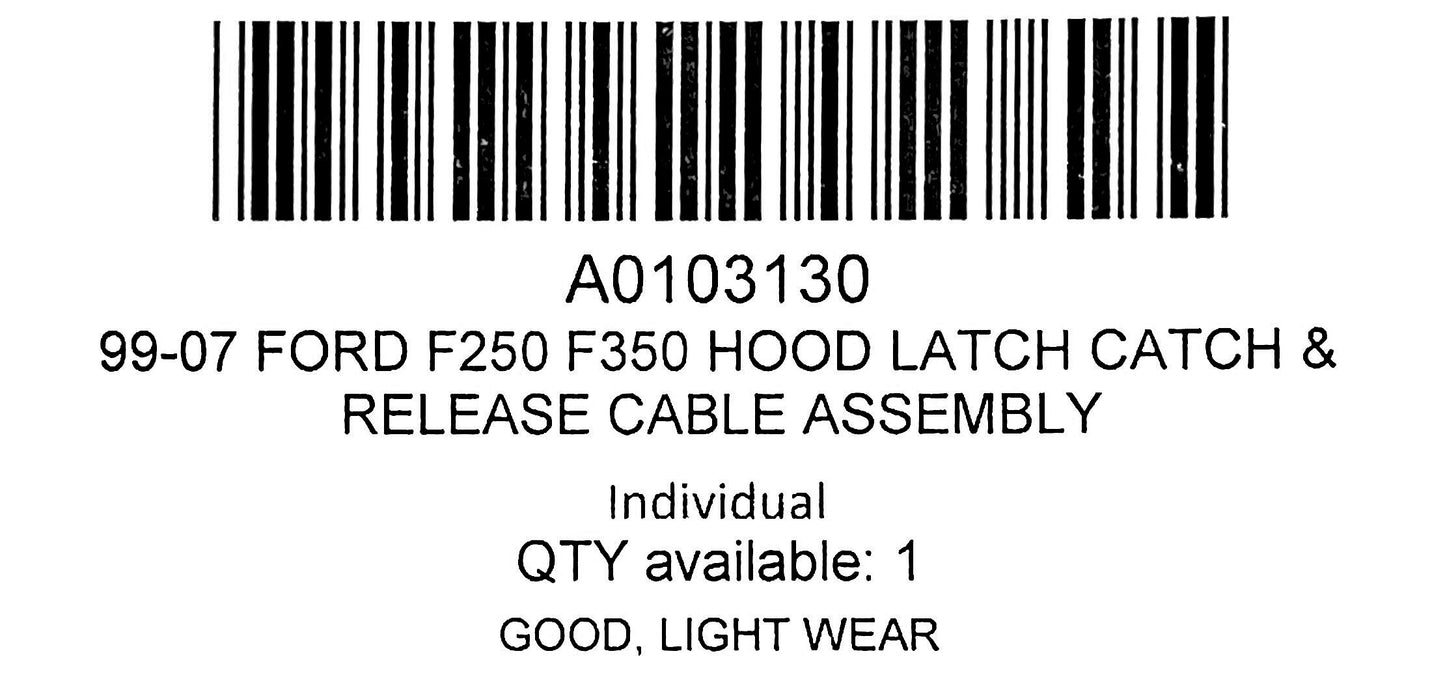 99-07 Ford F250 F350 Hood Latch Catch & Release Cable Assembly