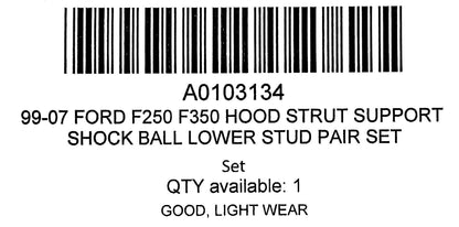 99-07 Ford F250 F350 Hood Strut Support Shock Ball Lower Stud Pair Set