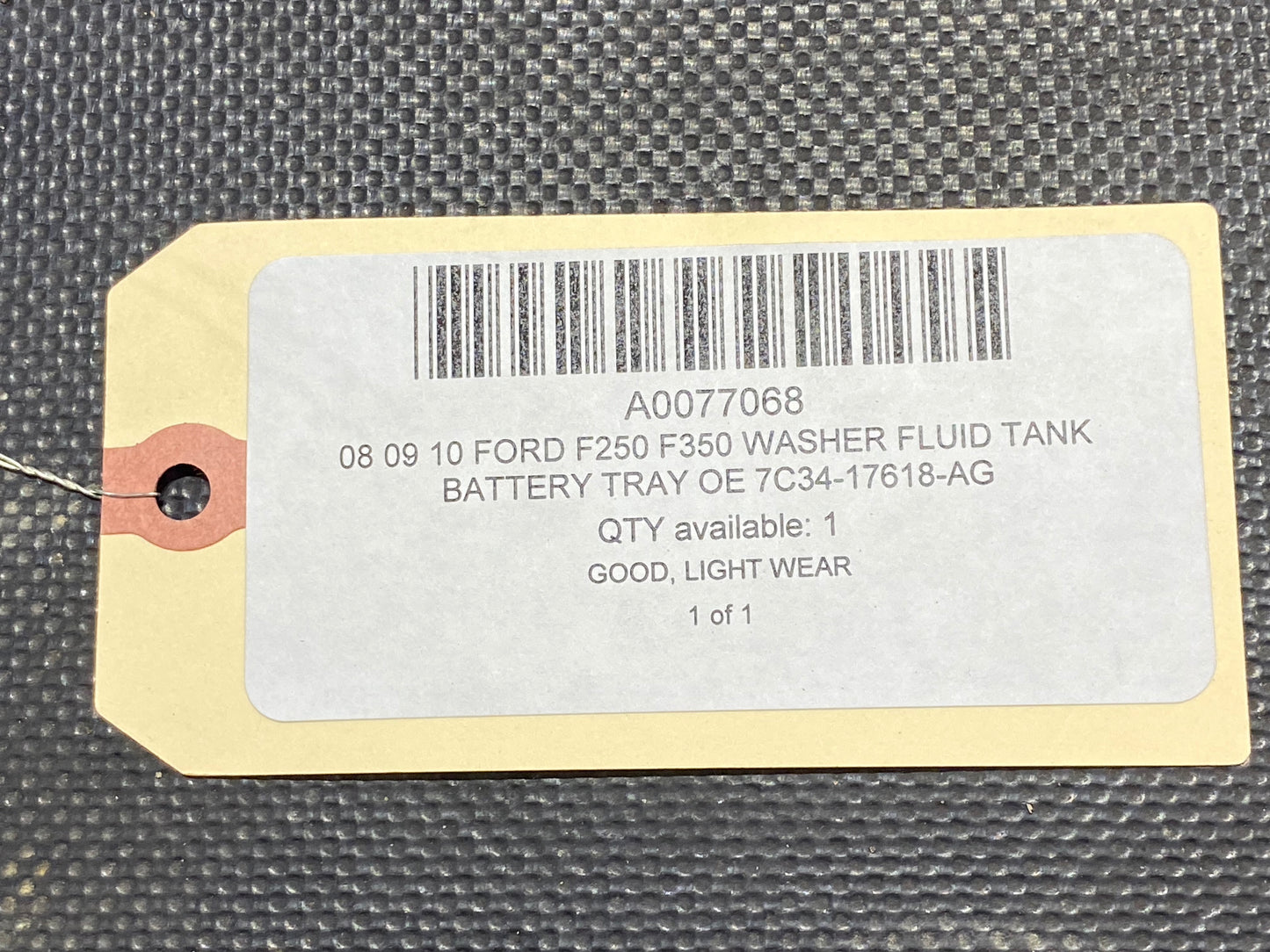 08 09 10 Ford F250 F350 Washer Fluid Tank Battery Tray OE 7C34-17618-AG