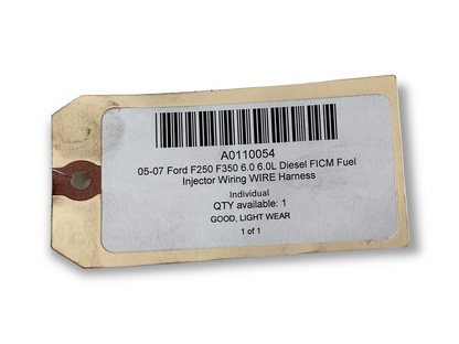 05-07 Ford F250 F350 6.0 6.0L Diesel FICM Fuel Injector Wiring Wire Harness