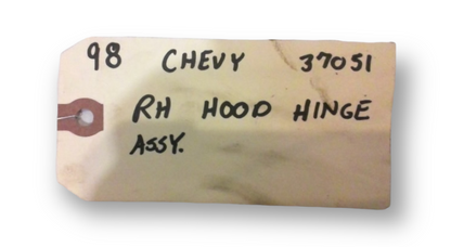 1988-1998 Chevy GMC 1500 2500 3500 RH Passenger Hood Hinge Assembly