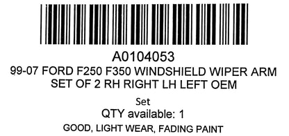 99-07 Ford F250 F350 Windshield Wiper Arm Set Of 2 RH Right LH Left OEM