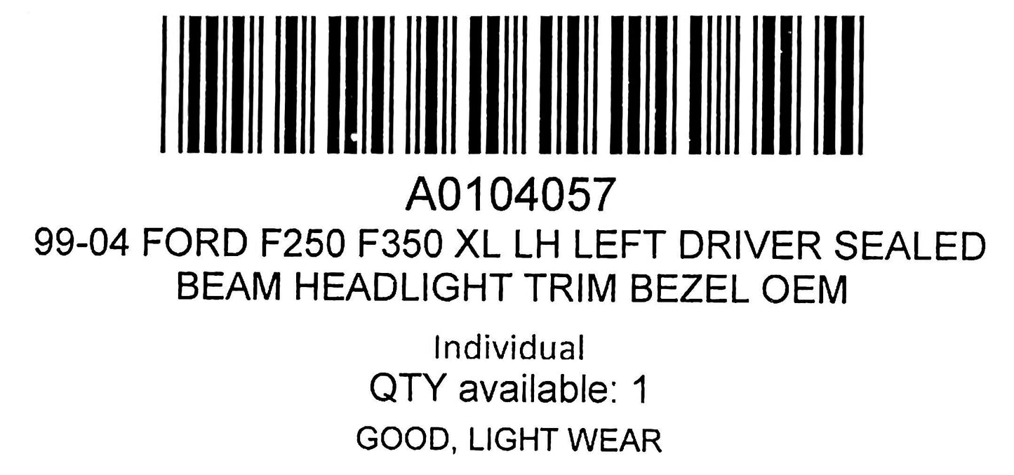 99-04 Ford F250 F350 XL LH Left Driver Sealed Beam Headlight Trim Bezel OEM