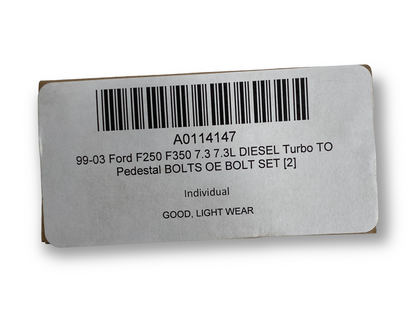 99-03 Ford F250 F350 7.3 7.3L Diesel Turbo To Pedestal Bolts OE Bolt Set [2]