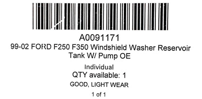 99-02 Ford F250 F350 Windshield Washer Reservoir Tank W/ Pump OE