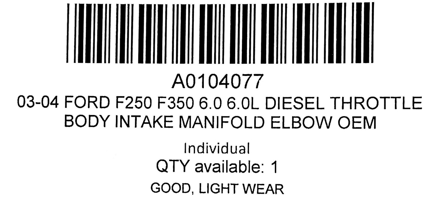 03-04 Ford F250 F350 6.0 6.0L Diesel Throttle Body Intake Manifold Elbow OEM