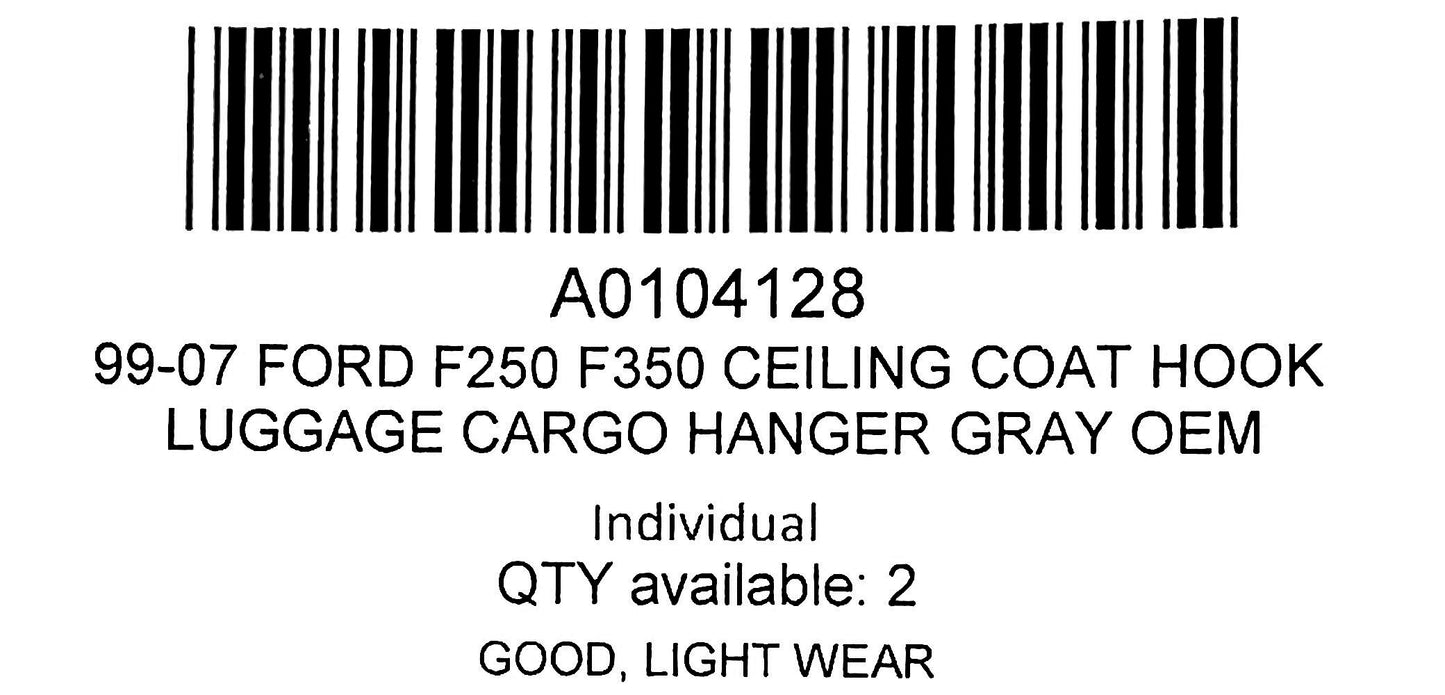 99-07 Ford F250 F350 Ceiling Coat Hook Luggage Cargo Hanger Gray OEM