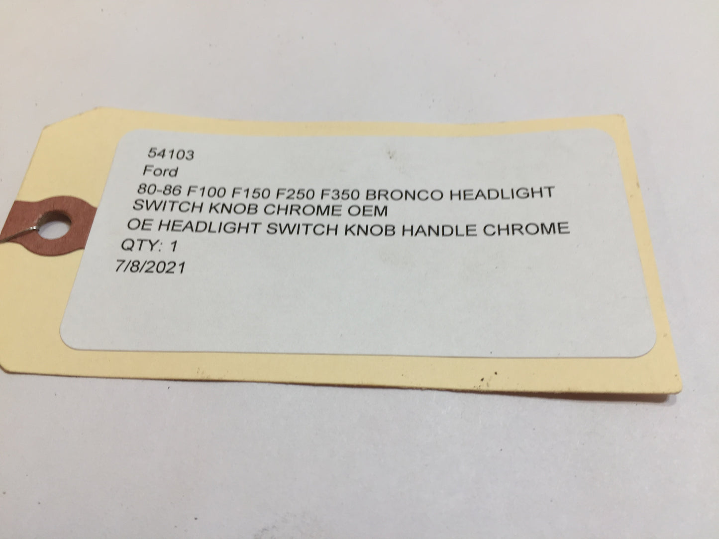 80-86 F100 F150 F250 F350 Bronco Headlight Switch Knob Chrome OEM