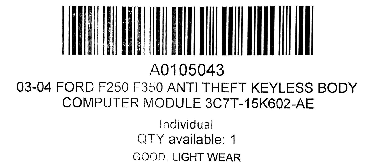 03-04 Ford F250 F350 Anti Theft Keyless Body Computer Module 3C7T-15K602-AE