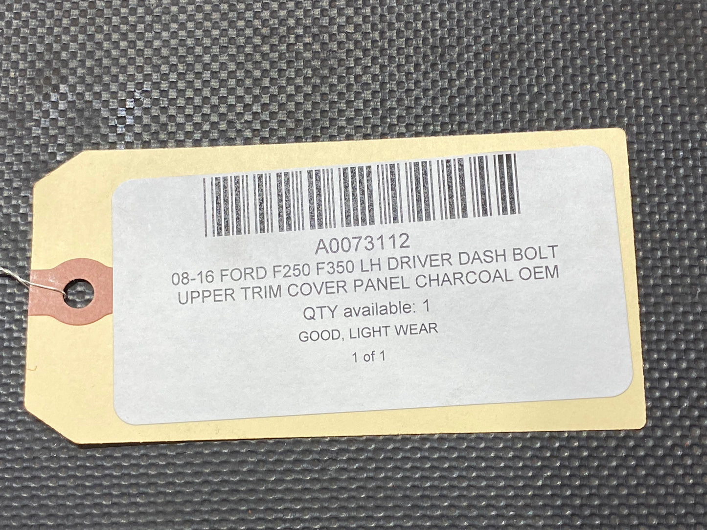 08-16 Ford F250 F350 LH Driver Dash Bolt Upper Trim Cover Panel Charcoal OEM