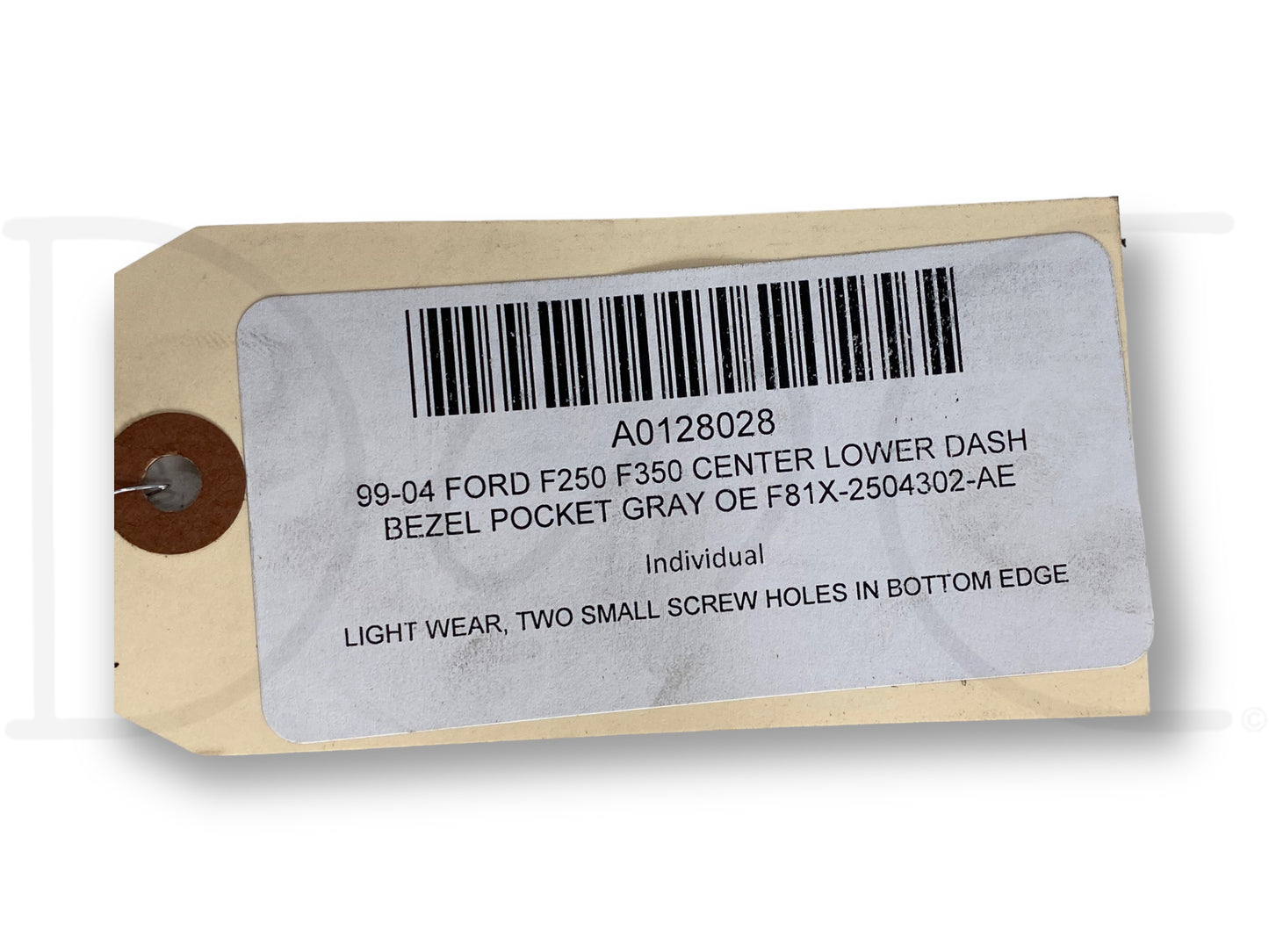 99-04 Ford F250 F350 Center Lower Dash Bezel Pocket Gray OE F81X-2504302-AE