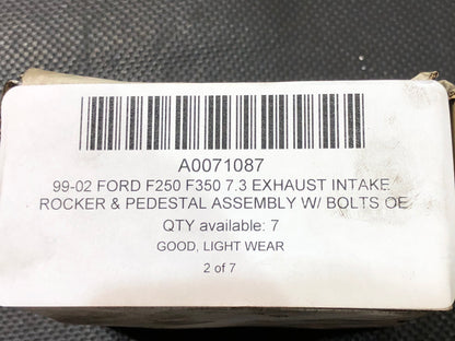 99-02 Ford F250 F350 7.3 Exhaust Intake Rocker & Pedestal Assembly W/ Bolts OE