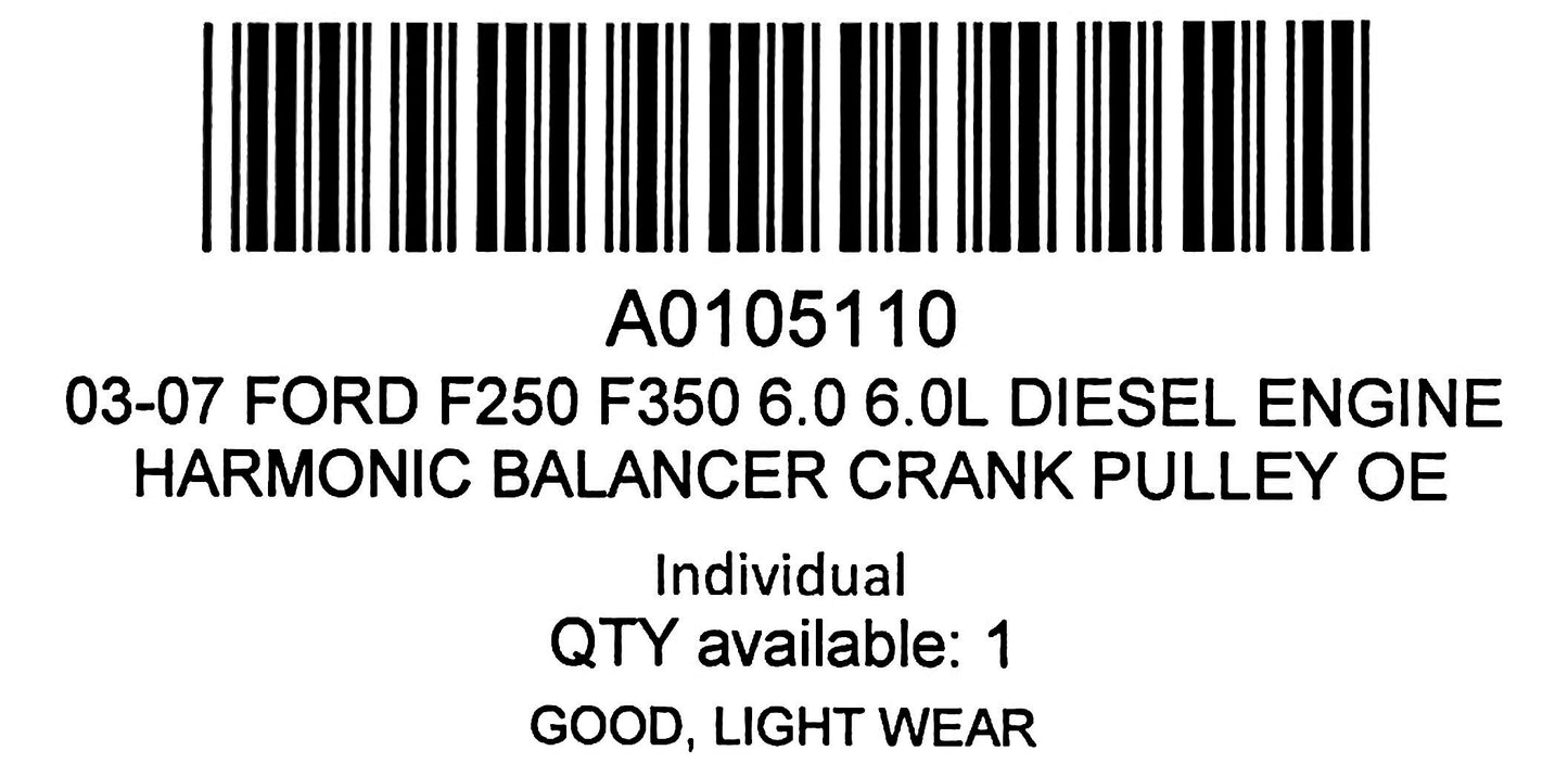 03-07 Ford F250 F350 6.0 6.0L Diesel Engine Harmonic Balancer Crank Pulley OE