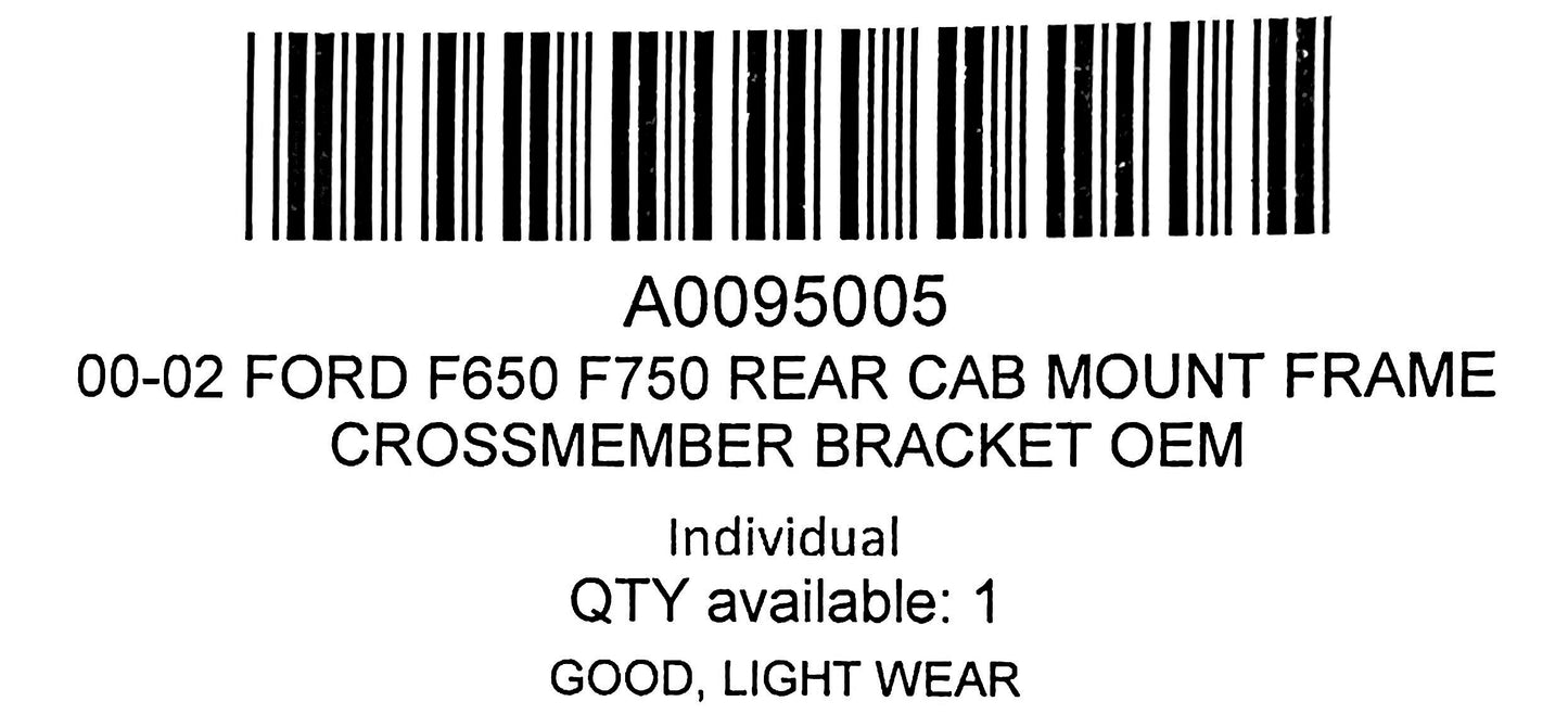 00-02 Ford F650 F750 Rear Cab Mount Frame Crossmember Bracket OEM