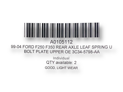 99-10 Ford F250 F350 Rear Axle Leaf Spring U Bolt Plate 3C34-5798-Aa