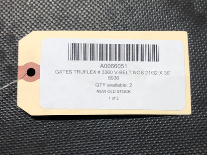 Gates Truflex # 3360 V-Belt NOS 21/32 X 36" 6936