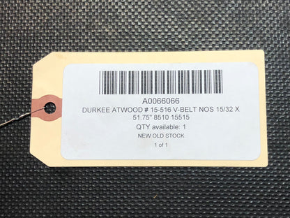 Durkee Atwood # 15-516 V-Belt NOS 15/32 X 51.75" 8510 15515
