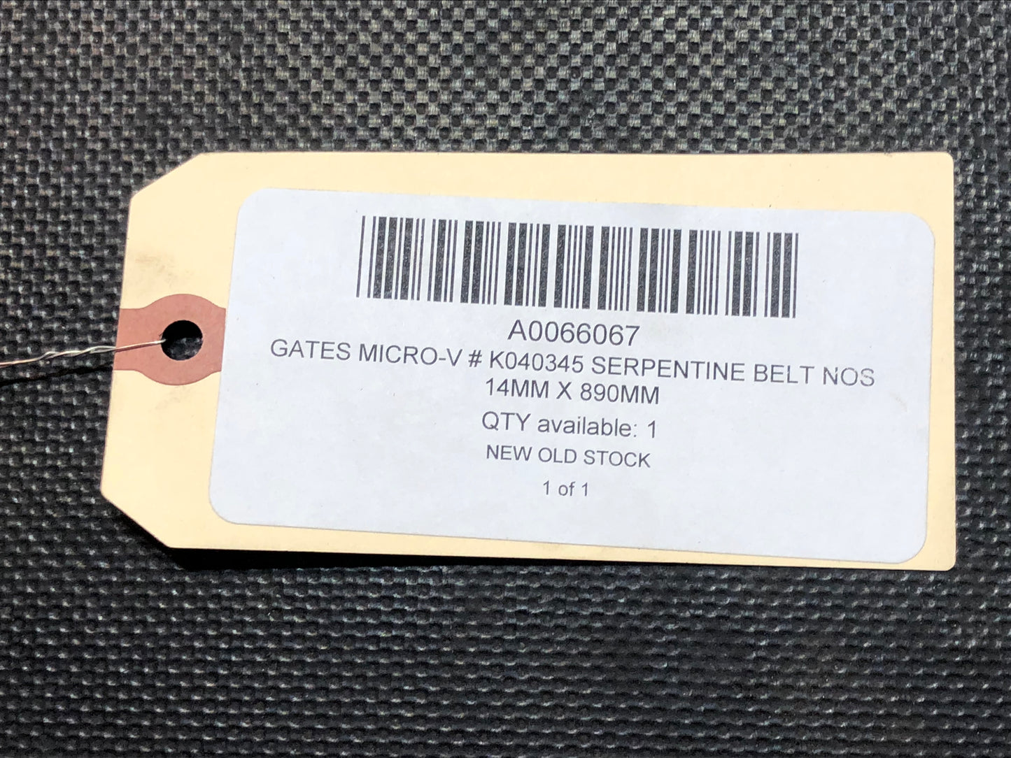 Gates Micro-V # K040345 Serpentine Belt NOS 14mm X 890mm