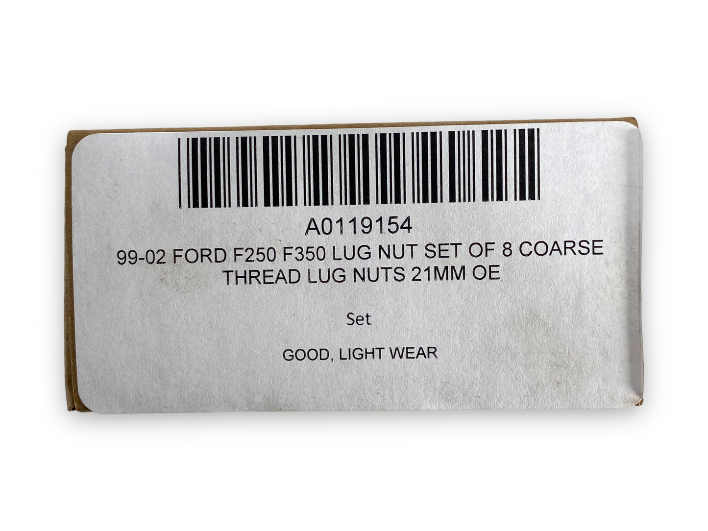 99-02 Ford F250 F350 21mm OE Lug Nut Set (8) Coarse Thread Lug Nuts