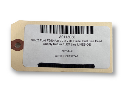 99-02 Ford F250 F350 7.3 7.3L Diesel Fuel Line Feed Supply Return Flex Line Lines OE