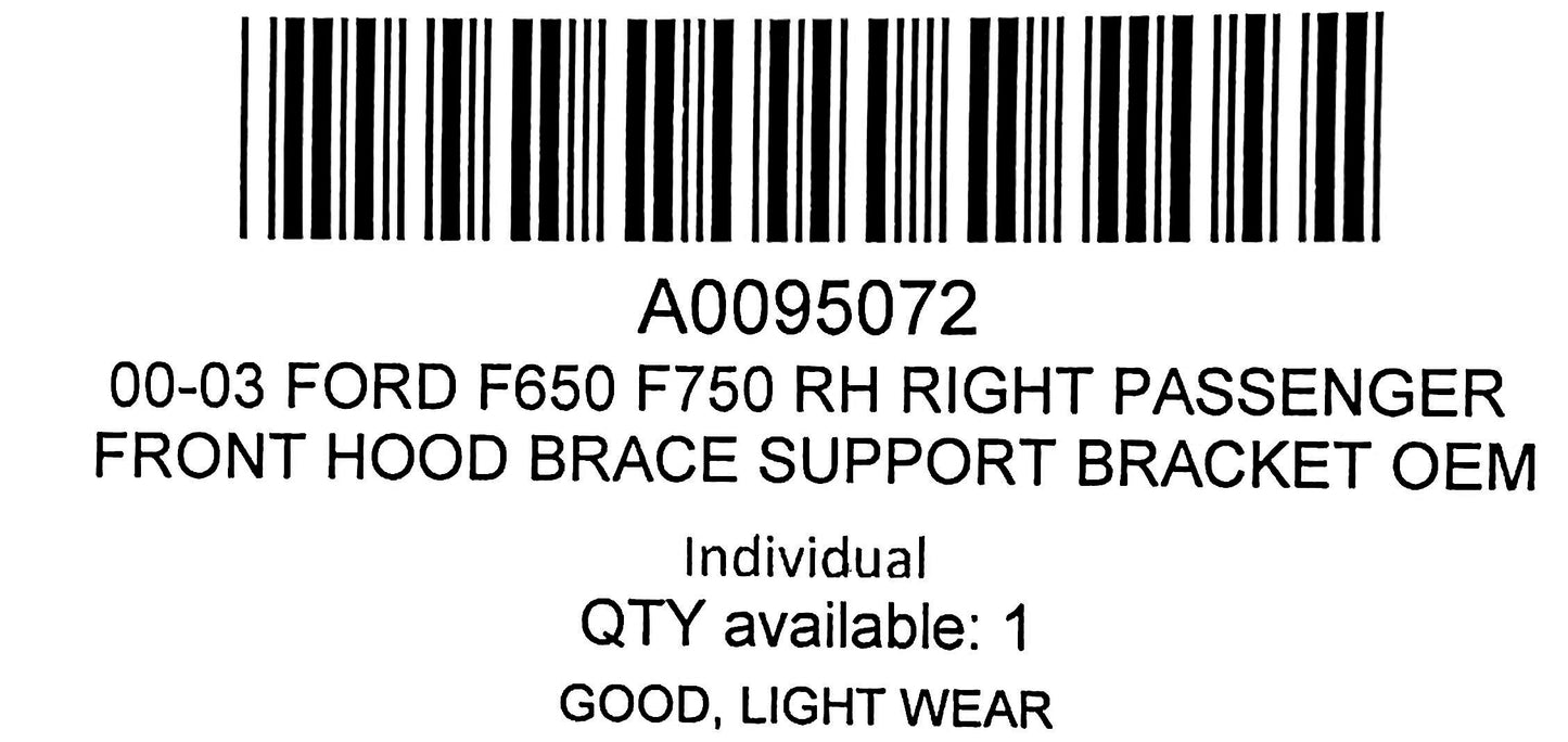 00-03 Ford F650 F750 RH Right Passenger Front Hood Brace Support Bracket OEM