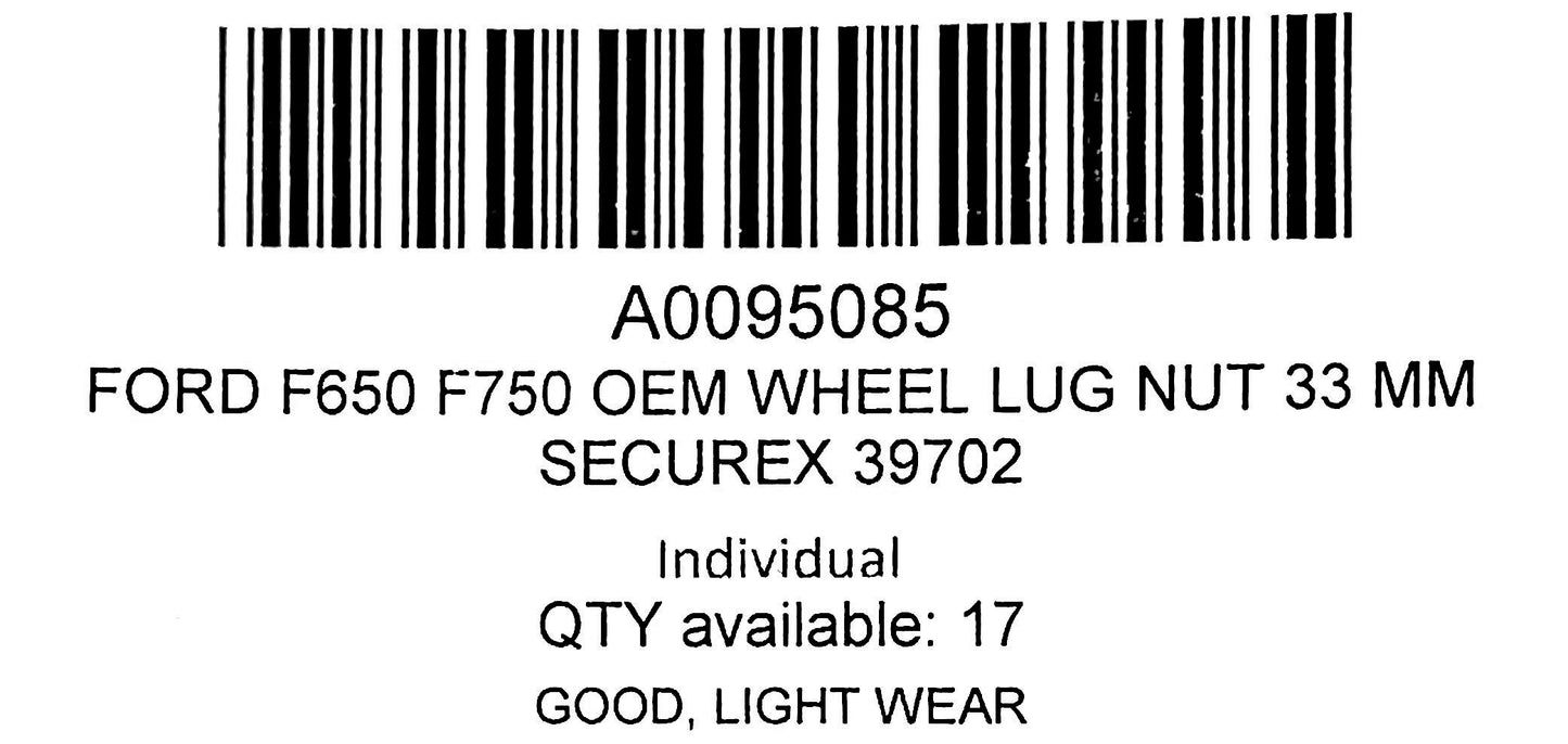 Ford F650 F750 OEM Wheel Lug Nut 33 MM Securex 39702