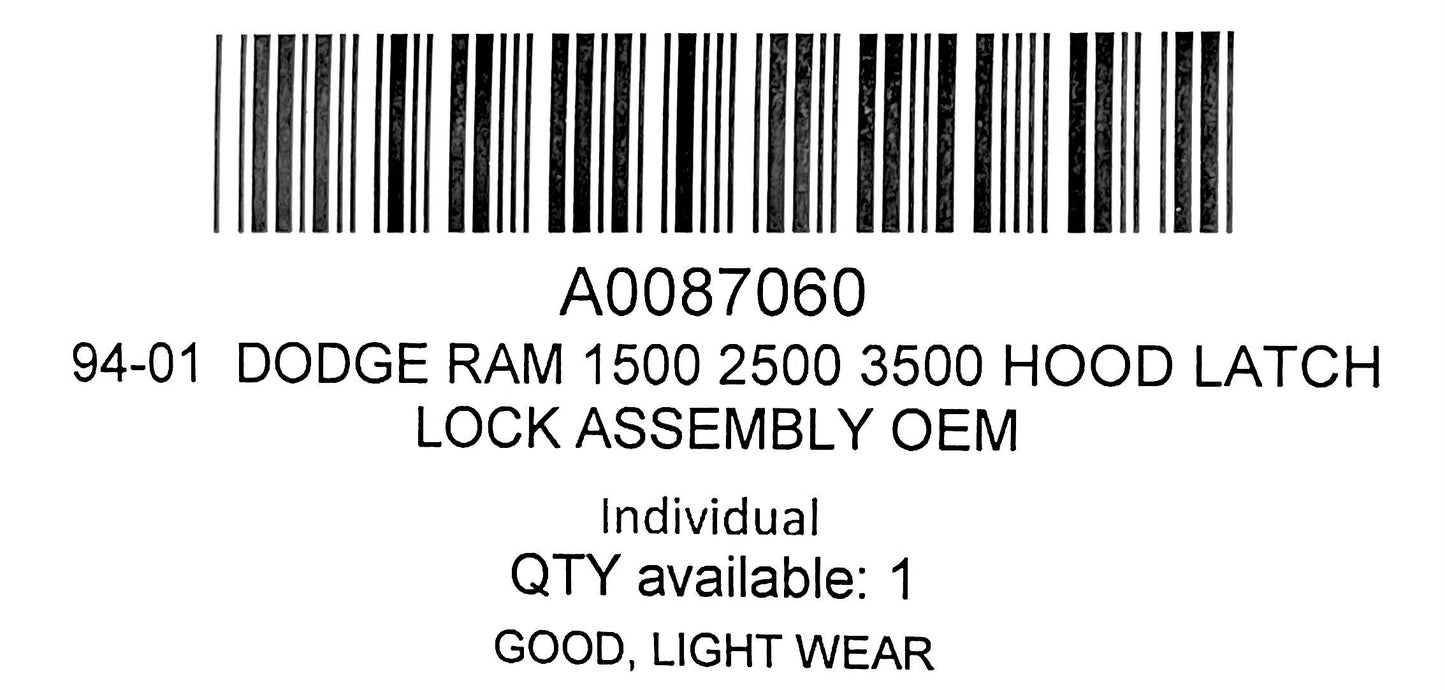 94-01  Dodge Ram 1500 2500 3500 Hood Latch Lock Assembly OEM