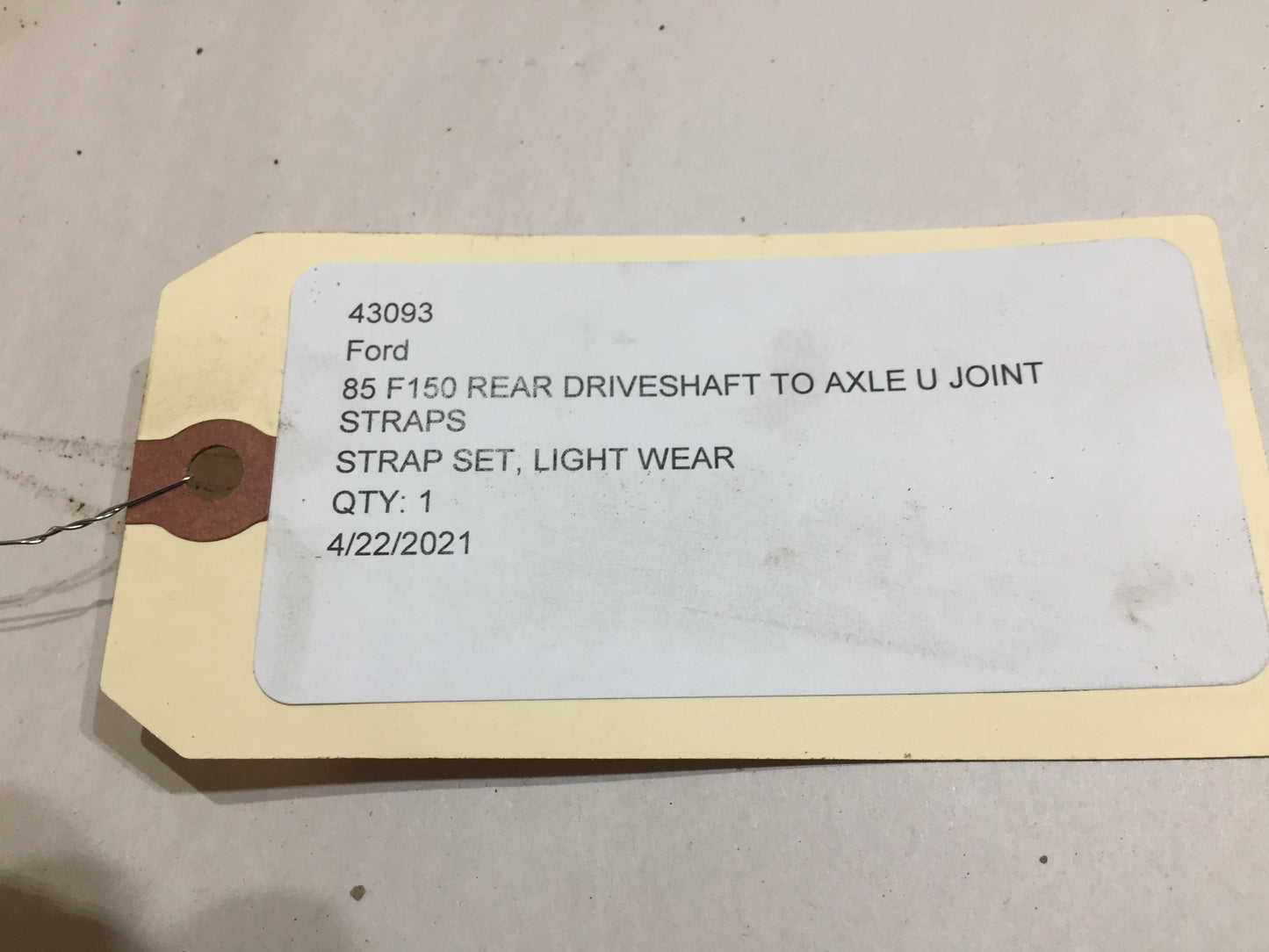 1980 - 1986 Ford F150 Rear Driveshaft to Axle U-Joint Straps SET