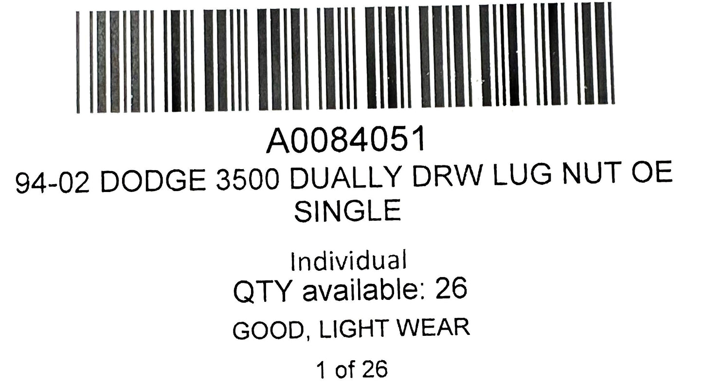 94-02 Dodge 3500 Dually DRW Lug Nut OE Single