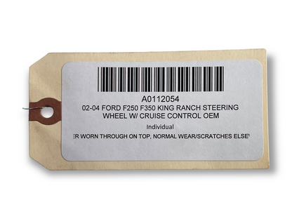 02-04 Ford F250 F350 King Ranch Steering Wheel W/ Cruise Control OEM