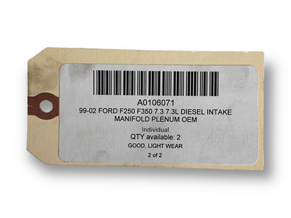 99-02 Ford F250 F350 7.3 7.3L Diesel Intake Manifold Plenum OEM