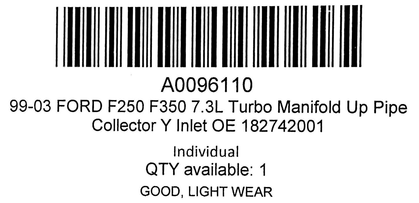 99-03 Ford F250 F350 7.3L Turbo Manifold Up Pipe Collector Y Inlet OE 182742001