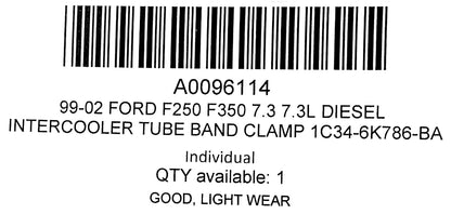 99-02 Ford F250 F350 7.3 7.3L Diesel Intercooler Tube Band Clamp 1C34-6K786-BA