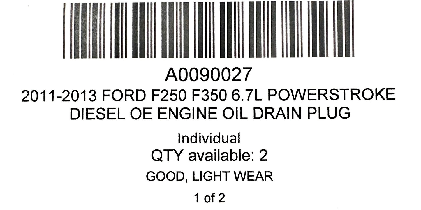2011-2013 Ford F250 F350 6.7L Powerstroke Diesel OE Engine Oil Drain Plug