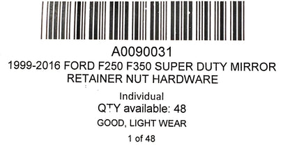 1999-2016 Ford F250 F350 Super Duty Mirror Retainer Nut Hardware
