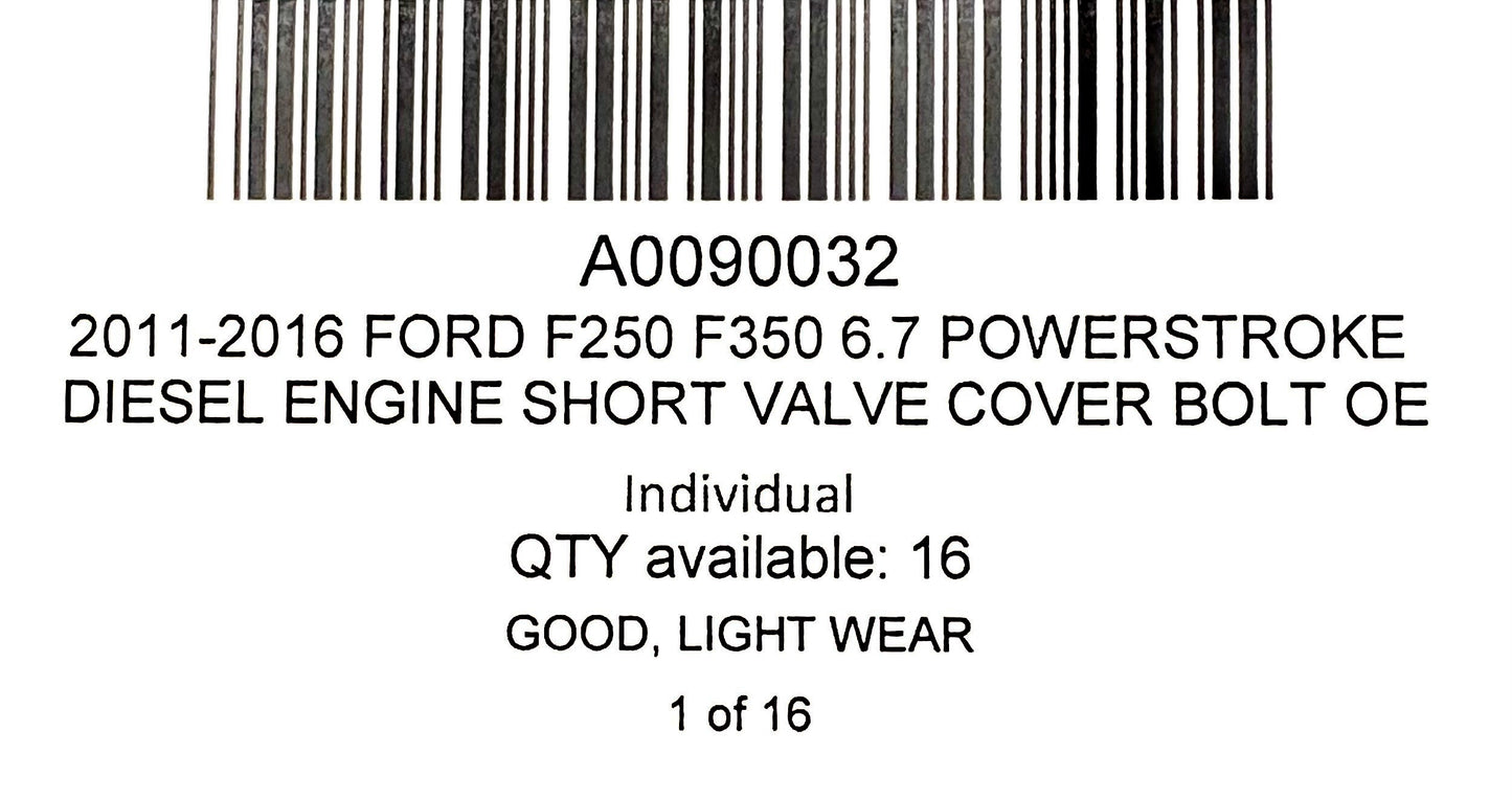 2011-2016 Ford F250 F350 6.7 Powerstroke Diesel Engine Short Valve Cover Bolt OE