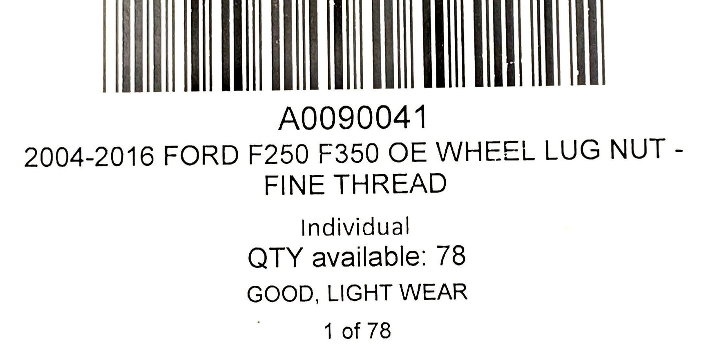 2004-2016 Ford F250 F350 OE Wheel Lug Nut - Fine Thread