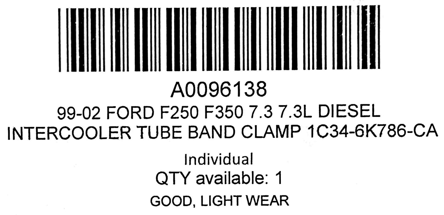 99-02 Ford F250 F350 7.3 7.3L Diesel Intercooler Tube Band Clamp 1C34-6K786-CA