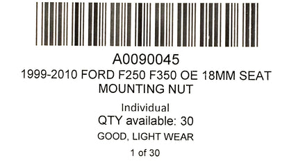 1999-2010 Ford F250 F350 OE 18mm Seat Mounting Nut