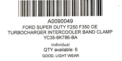Ford Super Duty F250 F350 OE Turbocharger Intercooler Band Clamp YC35-6K786-BA
